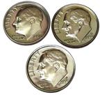 **  AMERIKA  - 3  x One Dime - 1990 -  S + P + D * KWALITEIT, Postzegels en Munten, Munten | Amerika, Verzenden, Noord-Amerika