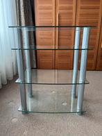 Glazen TV kastje met metalen poten, Ophalen, Minder dan 50 cm, Minder dan 100 cm, 25 tot 50 cm