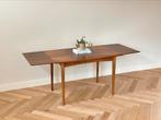 Vintage eetkamertafel noten hout jaren 50/60 uitschuifbaar, Ophalen, Gebruikt, Vintage, 50 tot 100 cm