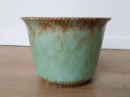 Vintage bloempot, licht groen, 14cm hoog, Tuin en Terras, Bloempotten, Gebruikt, Rond, Binnen, Ophalen of Verzenden