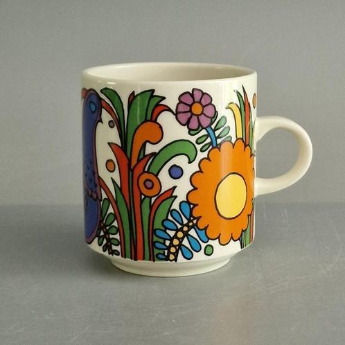 Acapulco Villeroy & Boch jaren 70 porseleinen koffiekop 3X, Antiek en Kunst, Antiek | Servies los, Ophalen of Verzenden
