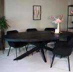 Zwarte mango houten eettafel 240 x 110 cm, Huis en Inrichting, Tafels | Eettafels, Ophalen, 100 tot 150 cm, 200 cm of meer, Zo goed als nieuw