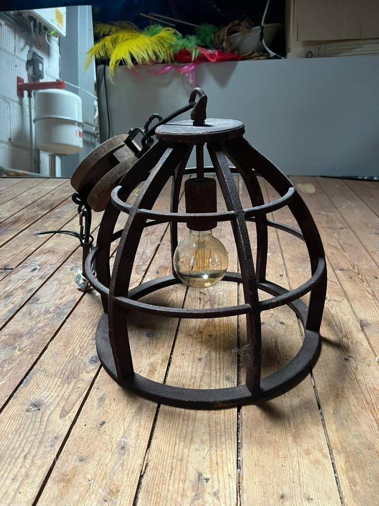 Industriële Hanglamp met Cage Design, Ophalen of Verzenden