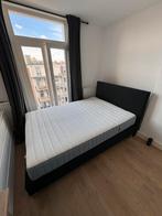 Boxspring Bed + IKEA mattress, Ophalen of Verzenden, 140 cm, Zo goed als nieuw, Zwart