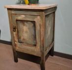 Brocante nachtkastje halkastje marmeren blad vintage stijl, Ophalen, Minder dan 45 cm, 55 tot 70 cm, Zo goed als nieuw