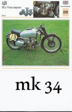Mk34 motorkaart motor ajs 500 cc v4 met compressorocyclet, Verzamelen, Ophalen of Verzenden, Zo goed als nieuw, Motoren
