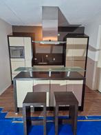 Zandkleurige Nolte Eiland keuken incl krukken - Gedemonteerd, Ophalen, Overige typen, Met kookeiland