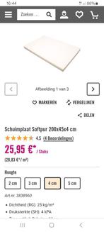 Softpur schuimplaat 45cm x 200cm x 4cm, 70 cm of minder, Ophalen of Verzenden, 200 cm, Nieuw