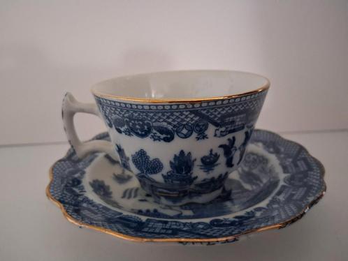 Kleine kop en schotel Blue Willow vintage/antiek ??, Antiek en Kunst, Antiek | Servies los, Ophalen of Verzenden