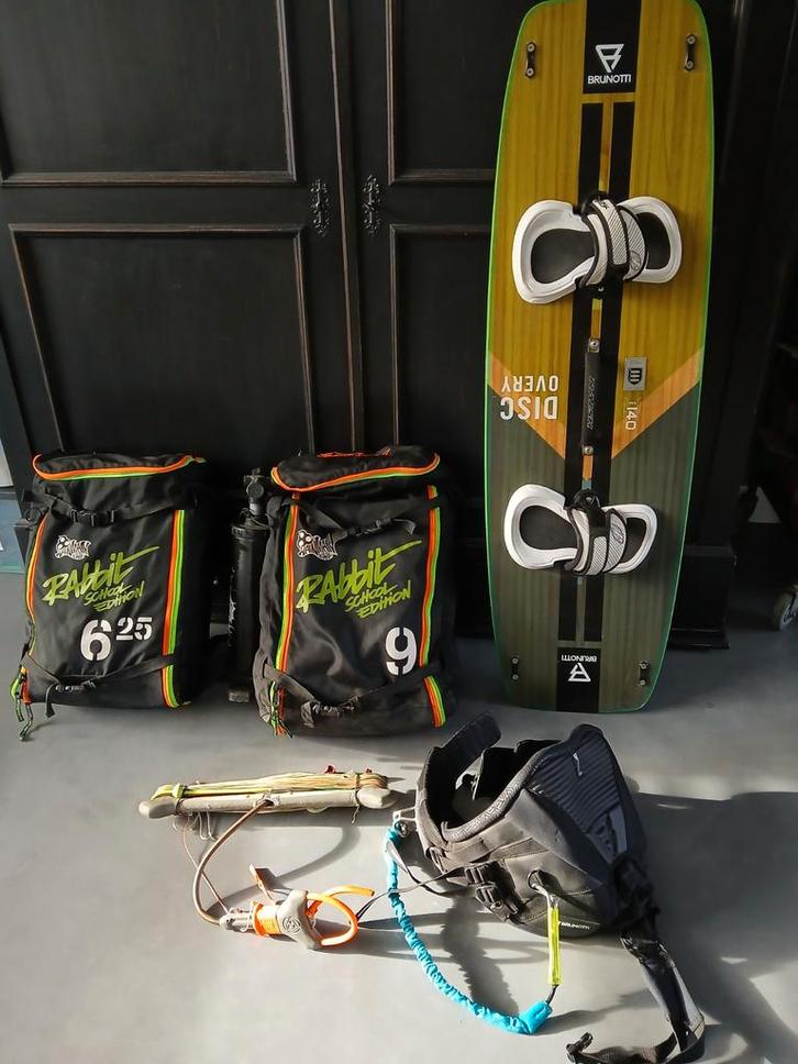 Set kitesurfspullen, ideaal voor beginner, Watersport en Boten, Kitesurfen, Gebruikt, 9 m², Twintip, Ophalen of Verzenden