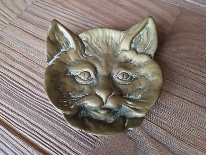 Prachtige Vintage Koperen Asbak / Schaaltje Kat Poes Koper, Antiek en Kunst, Antiek | Koper en Brons, Koper, Ophalen of Verzenden