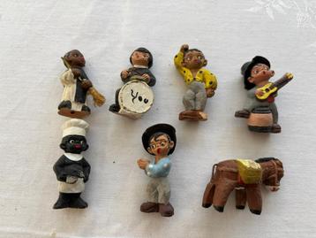 Vintage spaanse adobe miniatuur modderfiguren set 7 stuks! beschikbaar voor biedingen