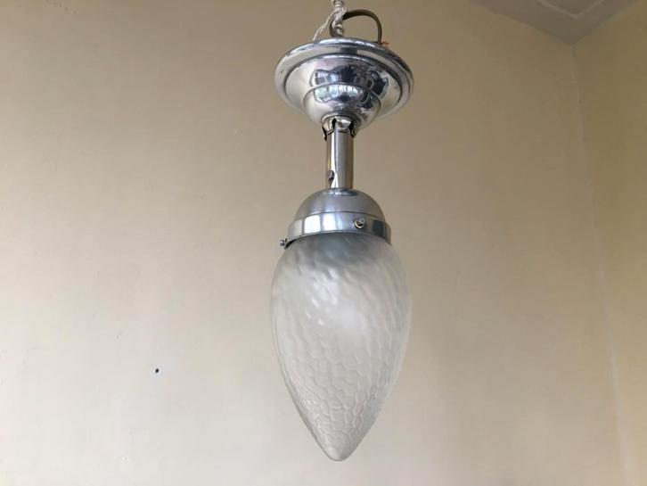 Mooie Hanglamp WC Douche Lamp Hallamp Frans art deco, Antiek en Kunst, Antiek | Lampen, Ophalen of Verzenden