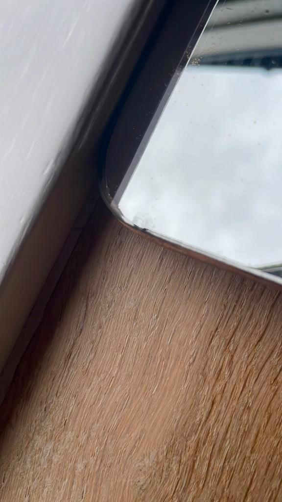 Vintage hele aparte a symetrische spiegel., Huis en Inrichting, Woonaccessoires | Spiegels, Gebruikt, Minder dan 50 cm, Minder dan 100 cm