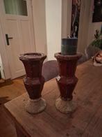 Stenen Zuilen voor Kaarsen, Huis en Inrichting, Woonaccessoires | Kandelaars en Kaarsen, Ophalen of Verzenden, Overige materialen