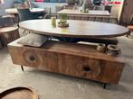 Magazijn leegverkoop tv meubel carved curving mangohout sale, Huis en Inrichting, Nieuw, Ophalen of Verzenden, Info@wkhome.nl