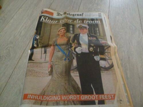 De telegraaf 30 januari 2013 troonafstand Beatrix, Verzamelen, Tijdschriften, Kranten en Knipsels, Krant, 1980 tot heden, Ophalen of Verzenden