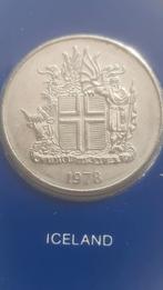 10 Kronur 1978 IJsland + postzegel, Limited edition Franklin, Ophalen of Verzenden, Overige landen