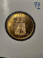 Gouden tientje 1897 met streepje onder de 7, Goud, Koningin Wilhelmina, Ophalen of Verzenden, 10 gulden
