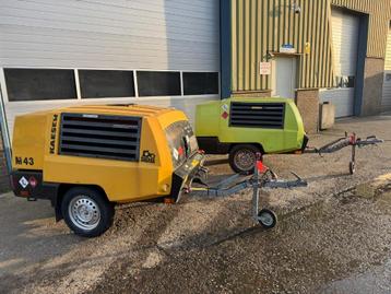 2x Mobiele compressor kaeser M43 - 4,2M3 - 7 bar 2013 / 2015 beschikbaar voor biedingen