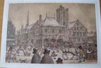 Anton Pieck prent van Stadhuis van Amsterdam in de 17e eeuw, 1980 tot heden, Ophalen of Verzenden, Zo goed als nieuw, Gebouw
