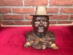 gietijzeren houder/ beeld, man met openslaande hoed, Antiek en Kunst, Ophalen of Verzenden