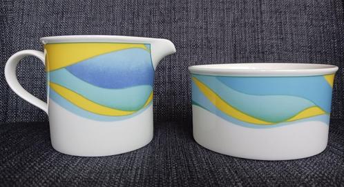 Arzberg Caribbean Sea roomkannetje en suikerpotje, Huis en Inrichting, Keuken | Servies, Gebruikt, Overige typen, Overige stijlen