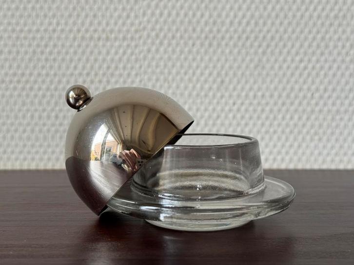 Klein Vintage Verzilverde Botervloot, Bed and Breakfast, Huis en Inrichting, Keuken | Servies, Gebruikt, Overige typen, Overige stijlen