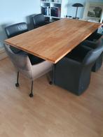 eikenhouten eettafel modern, Huis en Inrichting, Tafels | Eettafels, Ophalen, 100 tot 150 cm, 200 cm of meer, Zo goed als nieuw