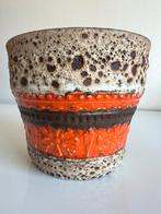 Vintage U-Keramik Germany Bloempot Oranje Bruisglazuur 60’s, Antiek en Kunst, Ophalen of Verzenden