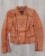 Zara Trafaluc brown leather biker jacket S, Bruin, Zara, Ophalen of Verzenden, Maat 36 (S)