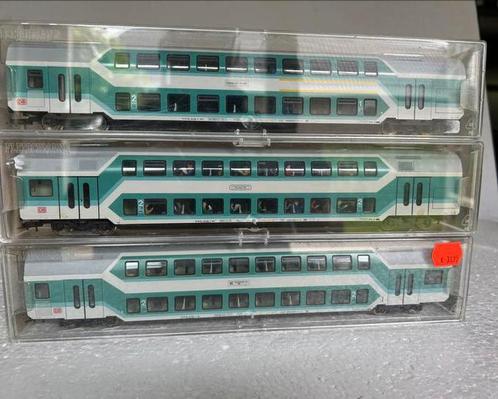 Set (3) Fleischmann H0 Dubbeldekrijtuig, Hobby en Vrije tijd, Modeltreinen | H0, Zo goed als nieuw, Wagon, Gelijkstroom, Fleischmann