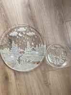 2 glazen schalen voor de kerst, Diversen, Kerst, Ophalen, Zo goed als nieuw