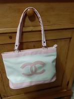 Dames tas CC - roze wit - 20 x 30 cm., Sieraden, Tassen en Uiterlijk, Tassen | Damestassen, Ophalen of Verzenden, Zo goed als nieuw