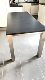 Eettafel - aluminium onderstel, Huis en Inrichting, Tafels | Eettafels, 150 tot 200 cm, Rechthoekig, Vier personen, Metaal