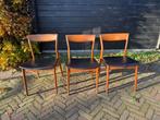 Set van 3 vintage R. Borregaard for Viborg eetkamer stoelen, Ophalen, Gebruikt, Hout, Drie