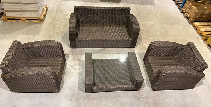 Luxe Loungeset Bellagio, Tuin en Terras, Tuinsets en Loungesets, Zo goed als nieuw, Loungeset, Wicker, 4 zitplaatsen, Bank, Bijzettafel