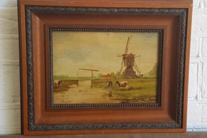 Olieverf hout Cornelius Petrus t Hoen Hollands Landschap., Antiek en Kunst, Kunst | Schilderijen | Klassiek, Ophalen