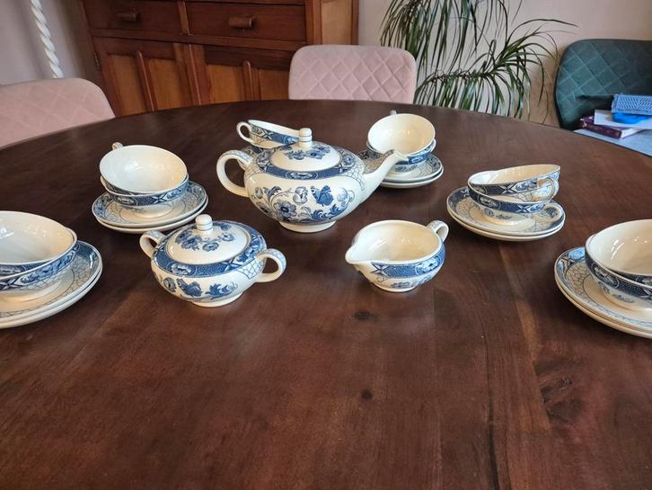 Société Ceramique Maestricht Butterflij Theeservies '50, Antiek en Kunst, Antiek | Servies compleet, Ophalen of Verzenden