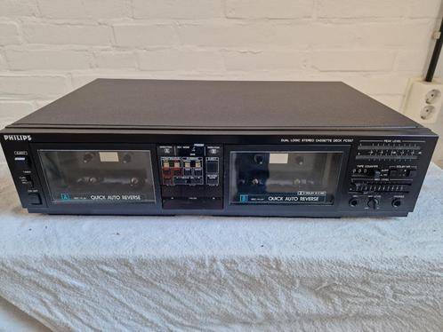 Philips FC-567 dubbel cassette deck defect, Audio, Tv en Foto, Cassettedecks, Dubbel, Philips, Auto-reverse, Tiptoetsen, High speed dubbing