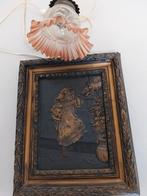 brons relief in lijst met vaste lamp, Ophalen of Verzenden