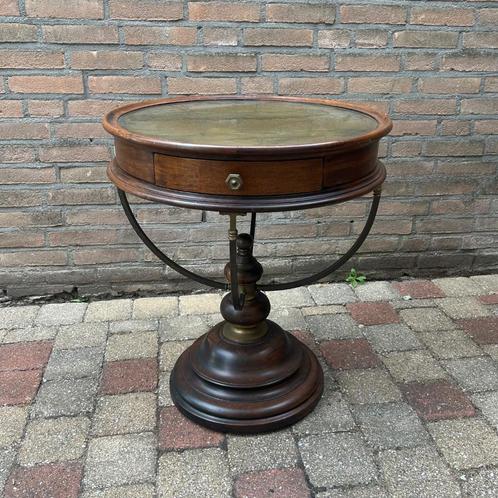 Ronde bijzet tafel met lade, Huis en Inrichting, Tafels | Bijzettafels, Zo goed als nieuw, Rond, 60 cm of meer, Minder dan 55 cm