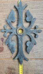 Gietijzeren Muuranker Kruis - 34x22 cm - Rustiek Ornament, Ophalen of Verzenden