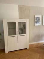 Houten vitrinekast kast, Ophalen, 100 tot 150 cm, Eikenhout, 150 tot 200 cm
