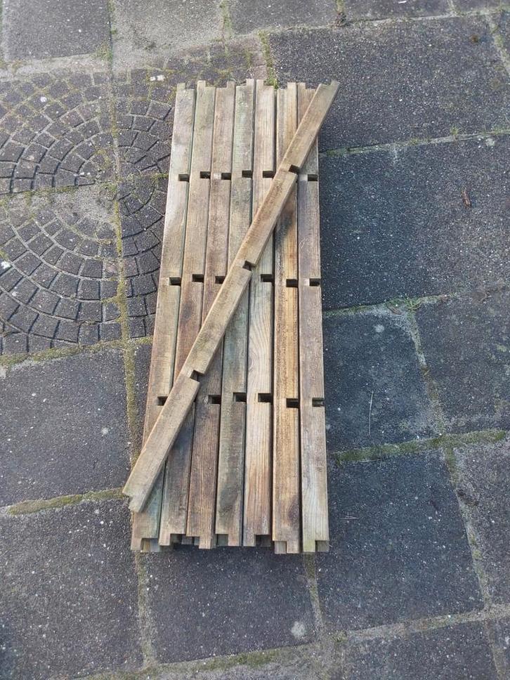Houten latten / schotten (moestuin?) | 43 stuks x 100 cm, Tuin en Terras, Kweekspullen, Gebruikt, Kweekbak, Ophalen of Verzenden