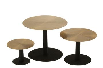Set Van 3 Cake Staander Rond Metaal Zwart/Goud beschikbaar voor biedingen