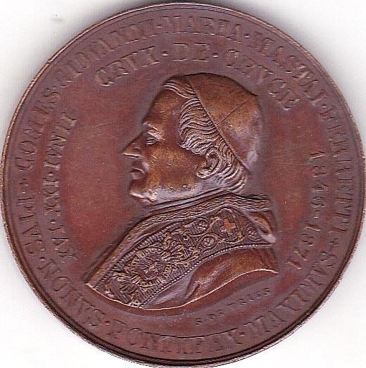 PAUS PIUS IX 1846 - 1871   25 JARIG  PAUSSCHAP, Postzegels en Munten, Penningen en Medailles, Overige materialen, Ophalen of Verzenden