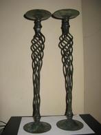 Stompkaarshouders retro hoog 2 stuks kandelaar, Gebruikt, 25 tot 50 cm, Zwart, Ophalen of Verzenden
