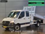 Mercedes Sprinter 514 CDI Kipper met Kist Dubbel Cabine Dubb, Auto's, Stof, Gebruikt, Euro 6, Wit