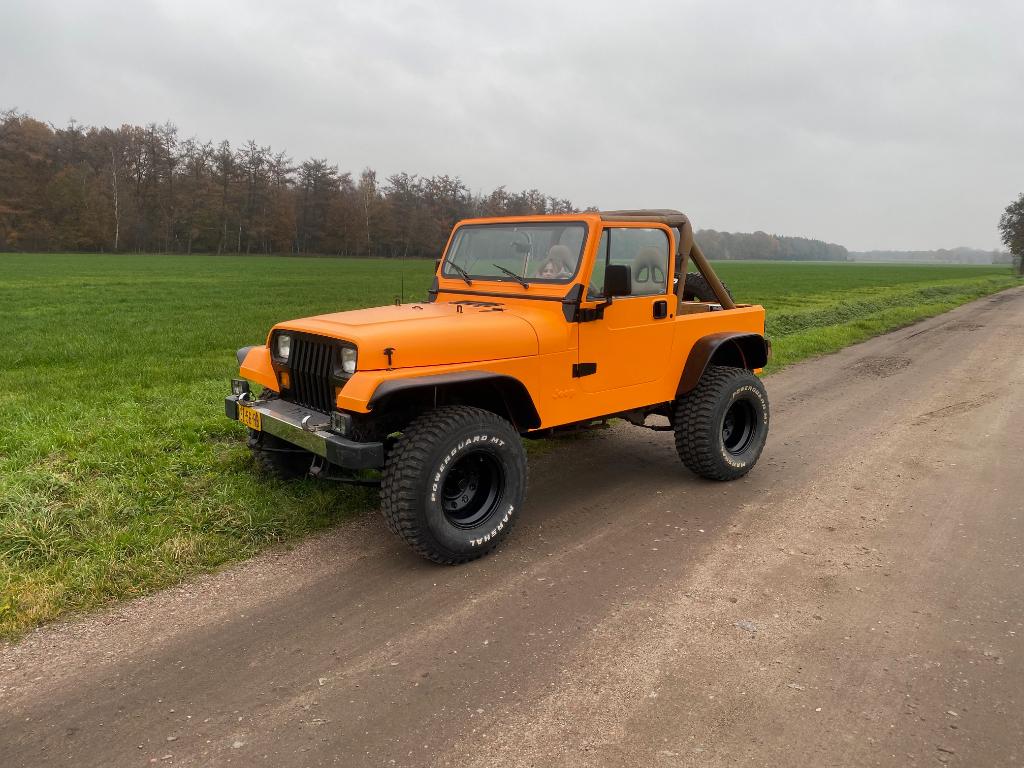 Unieke Jeep Wrangler Laredo 4.2 Automaat, Auto's, Leder en Stof, Origineel Nederlands, Vierwielaandrijving, Particulier